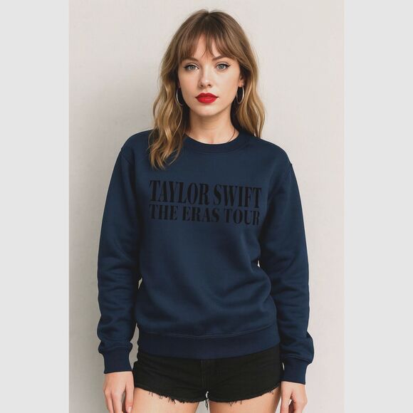 Taylor Swift Blue The Eras Tour Dates Pullover Sweatshirt Top  Women's Size XS - Picture 1 of 10